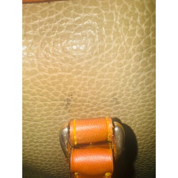 Vintage Y2K Braciano Belle Rose Pebble Leather Shoulder Handbag Olive Tan Brown - Picture 14 of 16